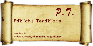 Péchy Terézia névjegykártya